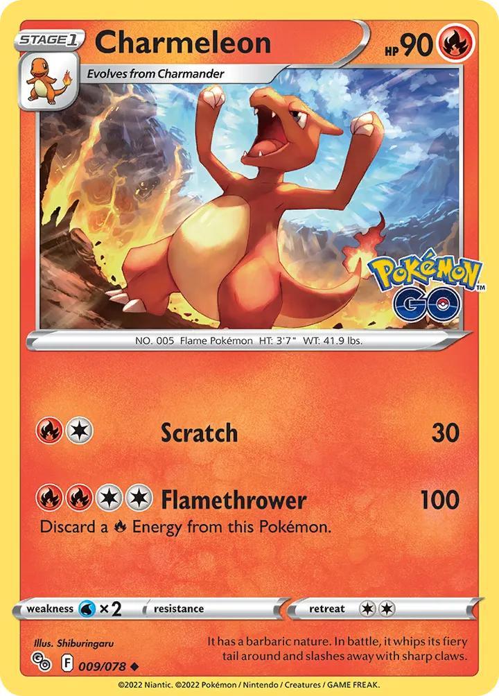 Pokémon TCG: Pokémon GO 영어판 Charmeleon 9 카드 앞면