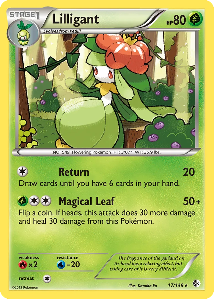 Black & White—Boundaries Crossed 영어판 Lilligant 17 카드 앞면