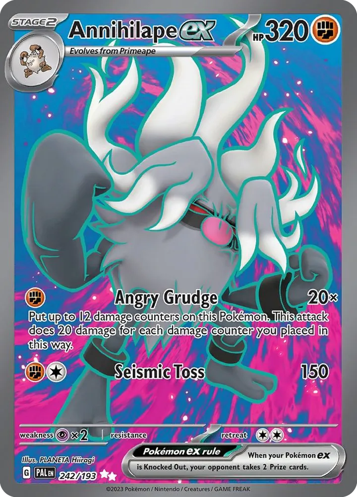 Scarlet & Violet—Paldea Evolved 영어판 Annihilape ex 242 카드 앞면