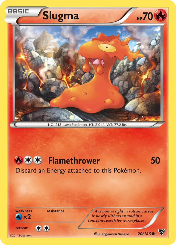 XY 영어판 Slugma 20 카드 앞면