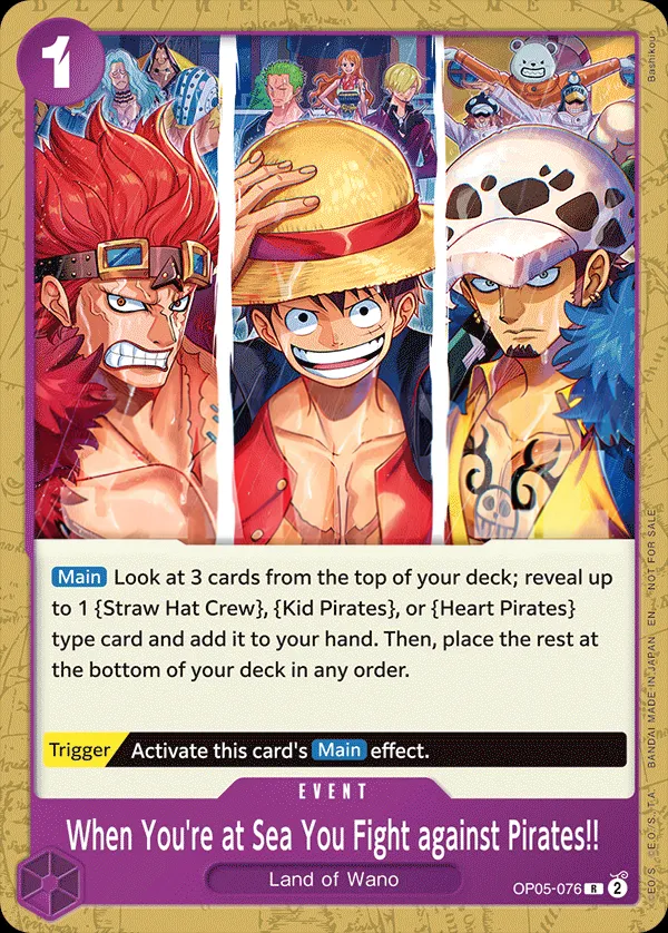 Awakening of the New Era 英語版 When You're at Sea You Fight against Pirates!! OP05-076 · チャンピオンシップ カード表面