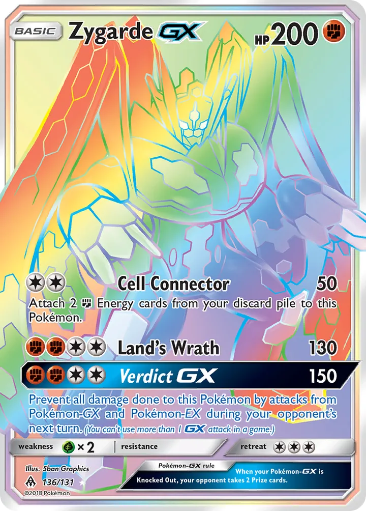 Sun & Moon—Forbidden Light 영어판 Zygarde-GX 136 카드 앞면