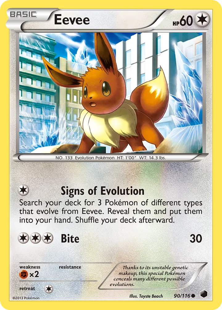 Black & White—Plasma Freeze 영어판 Eevee 90 카드 앞면