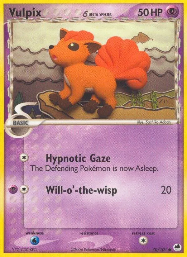 EX Dragon Frontiers 영어판 Vulpix δ 70 카드 앞면