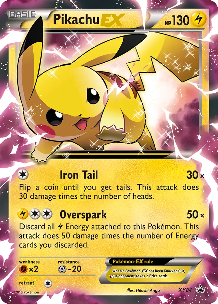 XY Black Star Promos 영어판 Pikachu-EX XY84 카드 앞면