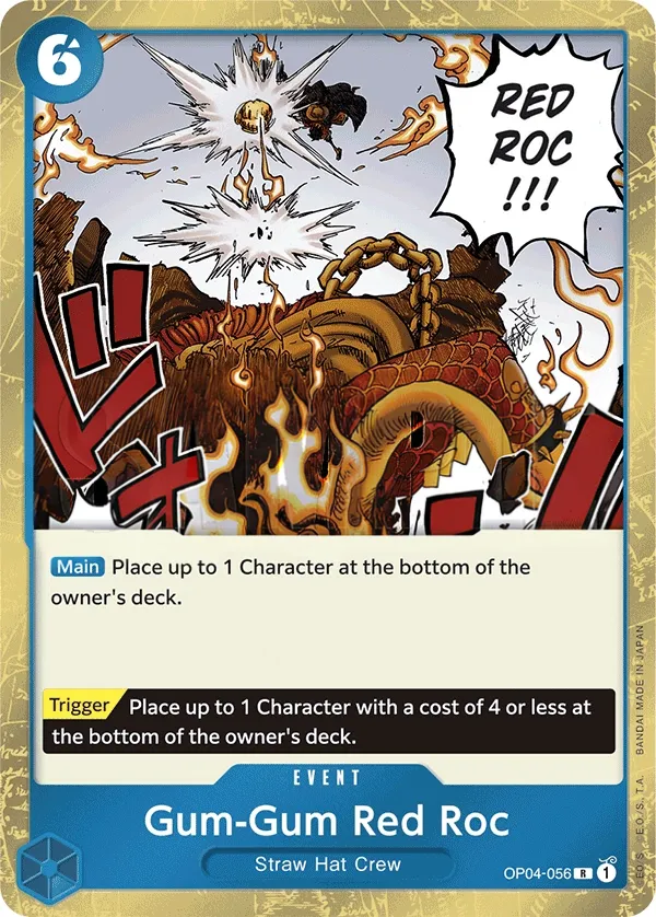Kingdoms of Intrigue 영어판 Gum-Gum Red Roc OP04-056 · 재록 카드 앞면