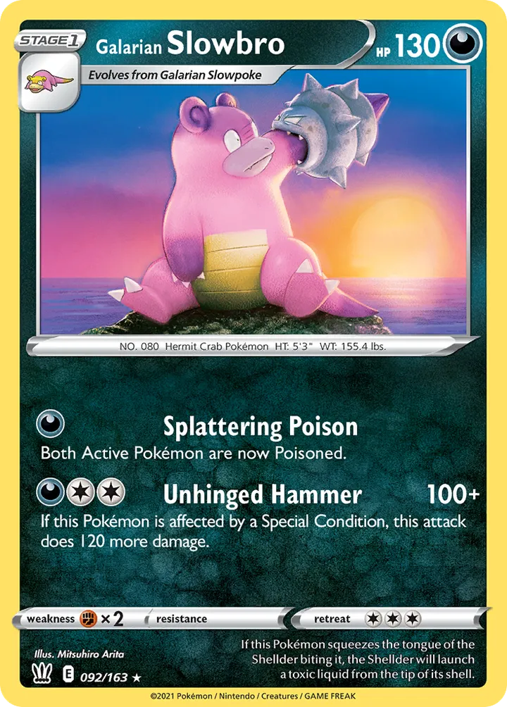 Sword & Shield—Battle Styles 영어판 Galarian Slowbro 92 카드 앞면