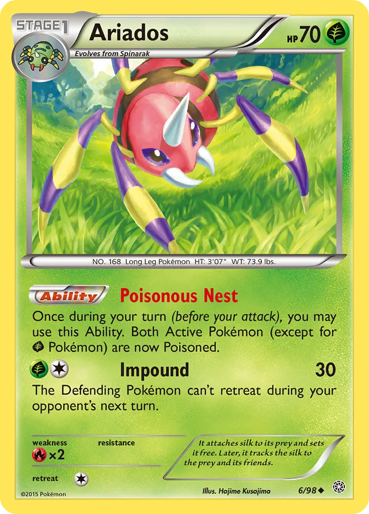 XY—Ancient Origins 英語版 Ariados 6 カード表面