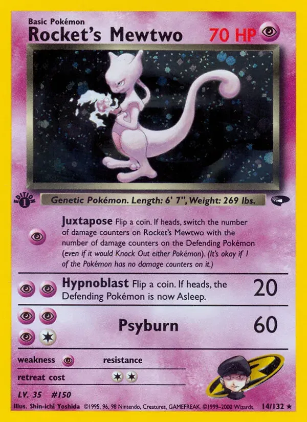 Gym Challenge 英語版 Rocket's Mewtwo 14 カード表面