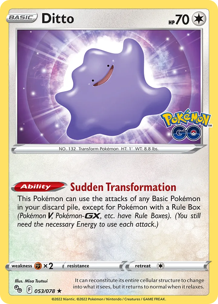 Pokémon TCG: Pokémon GO 英語版 Ditto 53 カード表面
