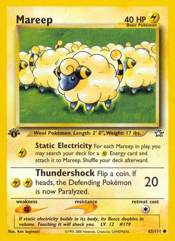 Neo Genesis 영어판 Mareep 65 카드 앞면