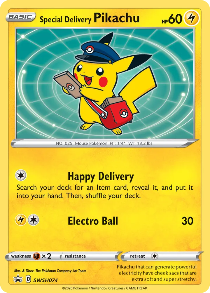 SWSH Black Star Promos 英語版 Special Delivery Pikachu SWSH074 カード表面