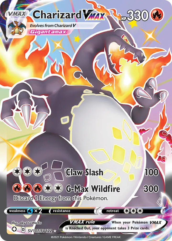 Shining Fates 英語版 Charizard VMAX SV107 カード表面