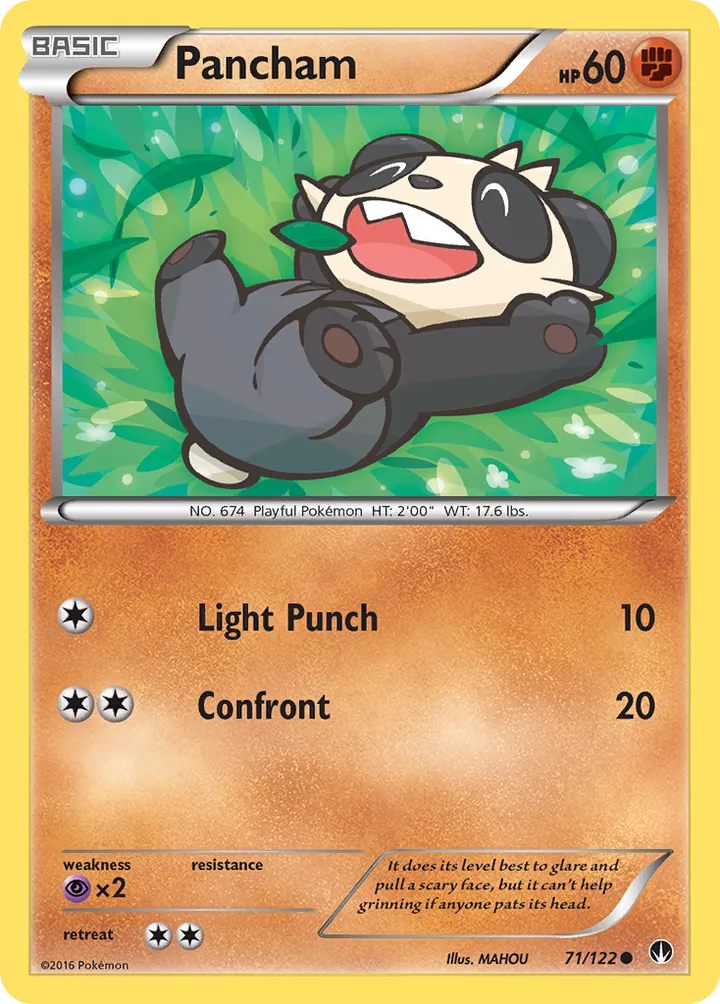 XY—BREAKpoint 영어판 Pancham 71 카드 앞면