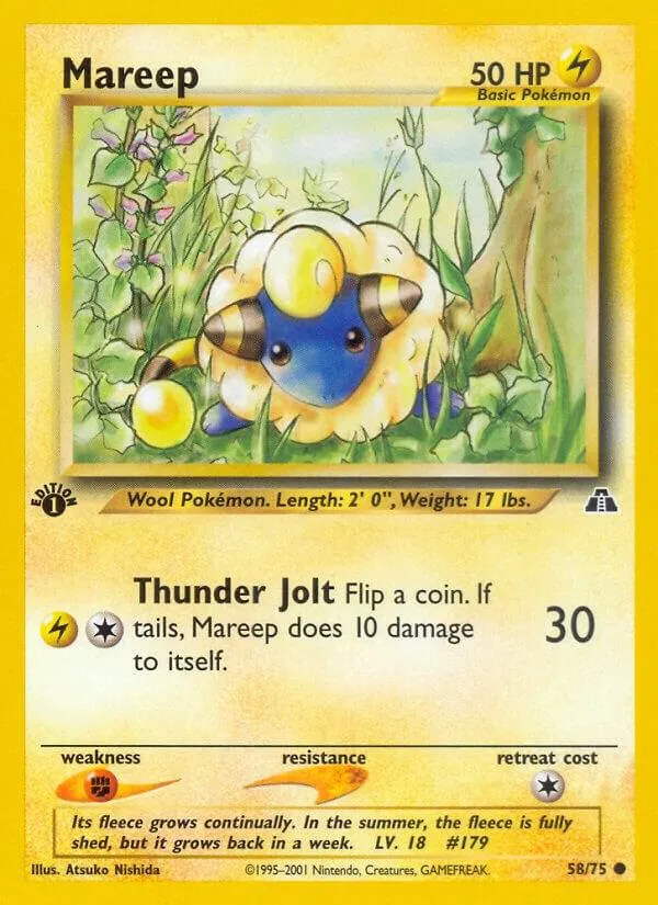 Neo Discovery 영어판 Mareep 58 카드 앞면