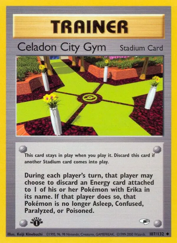 Gym Heroes 영어판 Celadon City Gym 107 카드 앞면