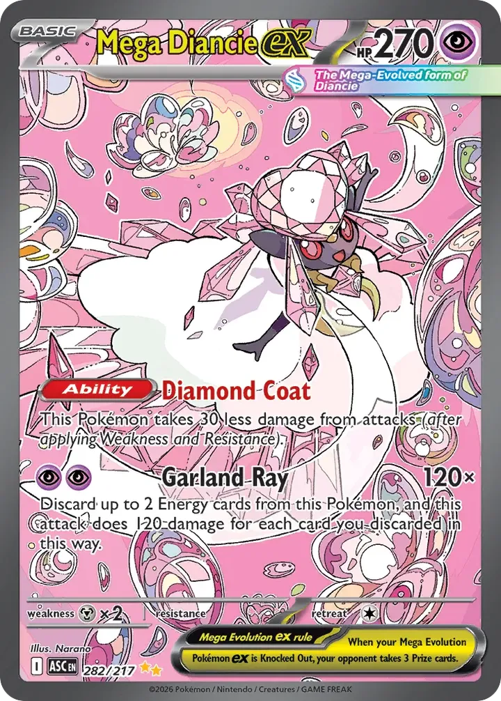 Mega Evolution—Ascended Heroes 英語版 Mega Diancie ex 282 カード表面