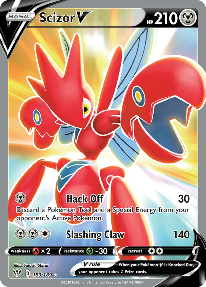 Sword & Shield—Darkness Ablaze 영어판 Scizor V 183 카드 앞면
