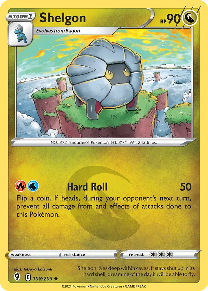 Sword & Shield—Evolving Skies 영어판 Shelgon 108 카드 앞면