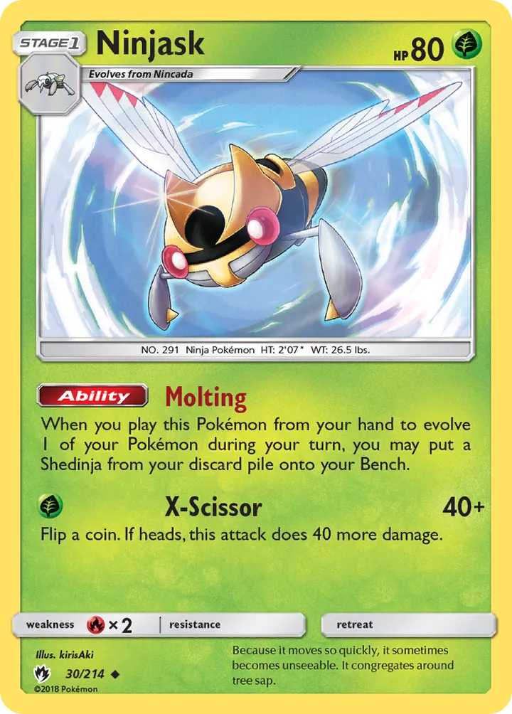 Sun & Moon—Lost Thunder 英語版 Ninjask 30 カード表面