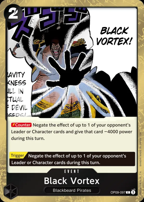 Emperors in the New World 영어판 Black Vortex OP09-097 · 패럴렐 카드 앞면