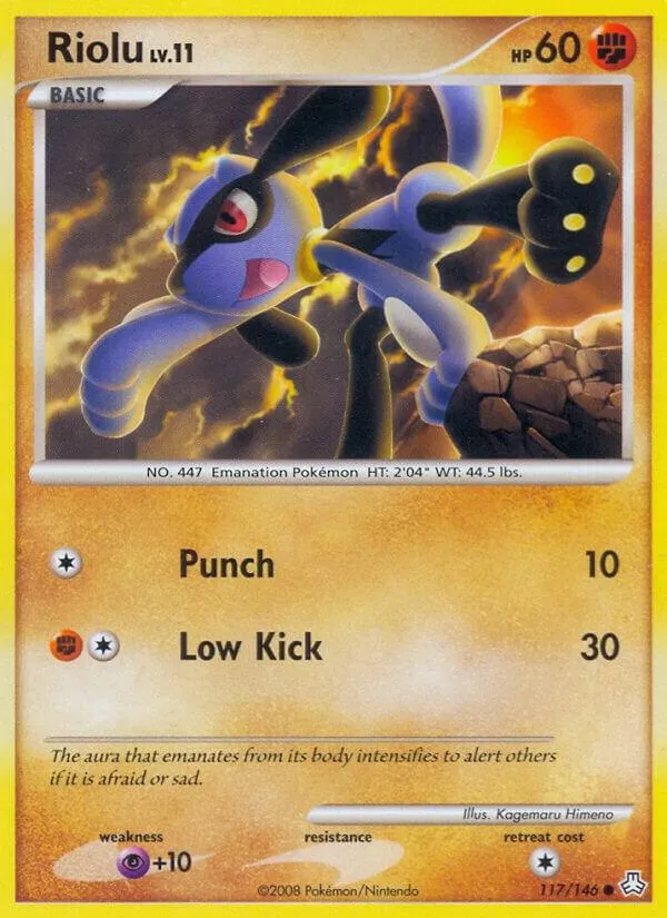 Diamond & Pearl—Legends Awakened 영어판 Riolu 117 카드 앞면