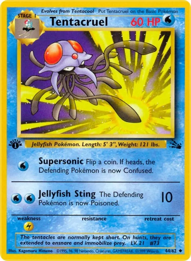 Fossil 영어판 Tentacruel 44 카드 앞면