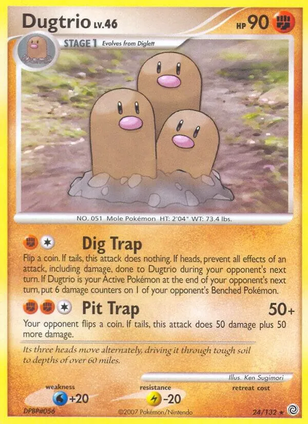 Diamond & Pearl—Secret Wonders 英語版 Dugtrio 24 カード表面