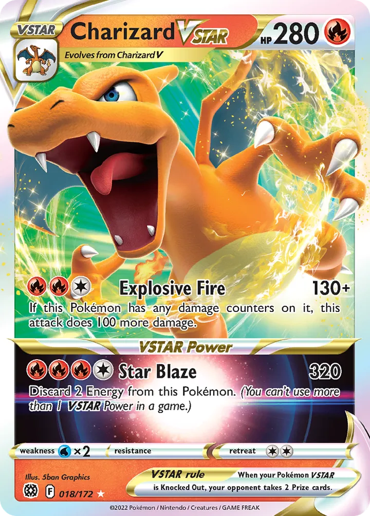 Sword & Shield—Brilliant Stars 영어판 Charizard VSTAR 18 카드 앞면