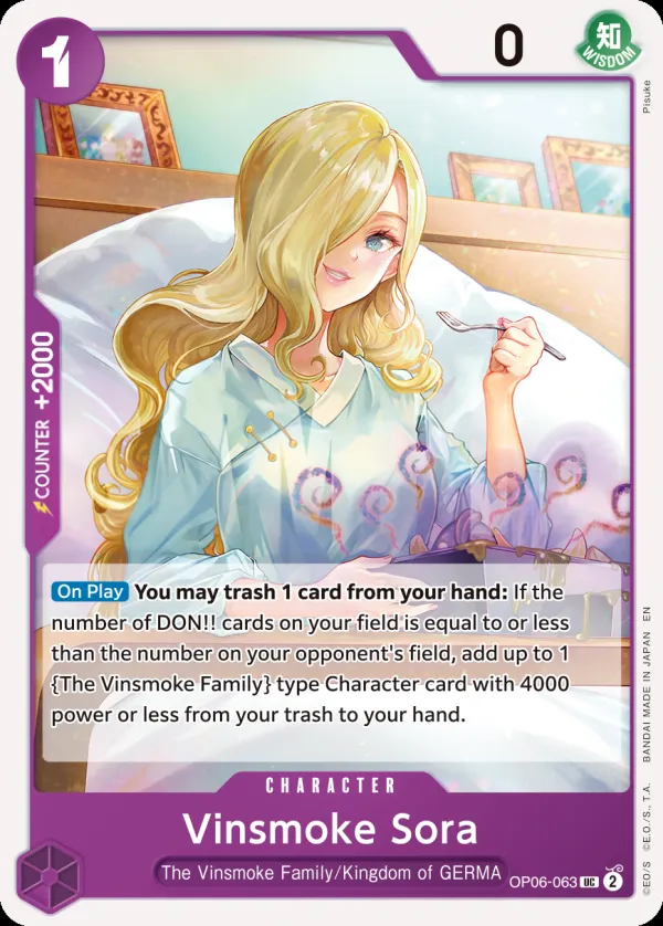 Wings of the Captain 英語版 Vinsmoke Sora OP06-063 · 再録 カード表面