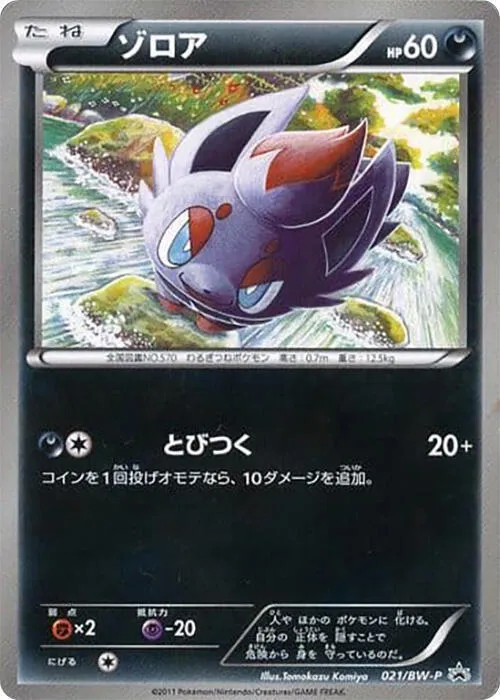 Front of Zorua 21, BW-Pプロモーションカード Japanese