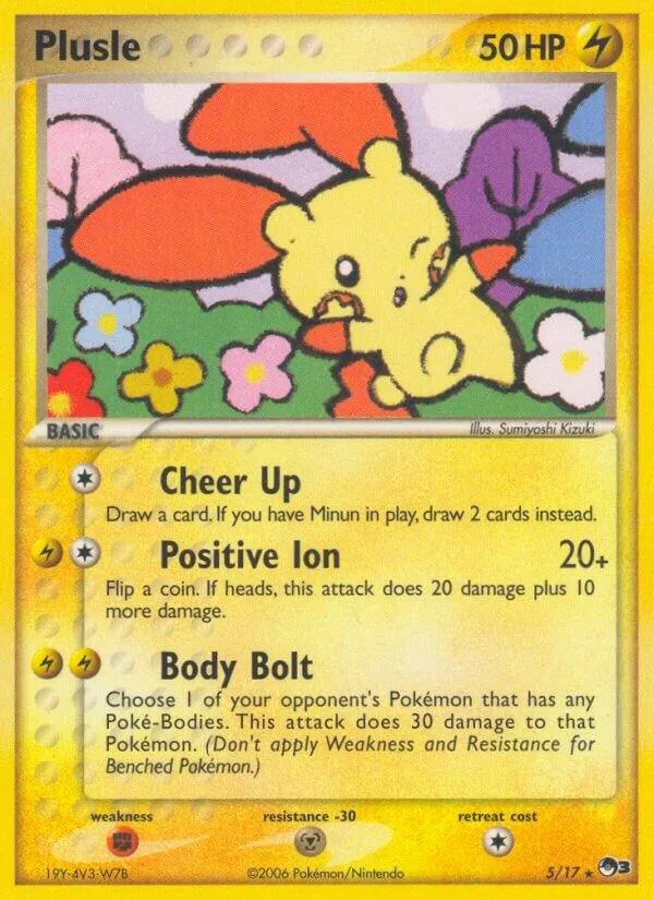 POP Series 3 영어판 Plusle 5 카드 앞면