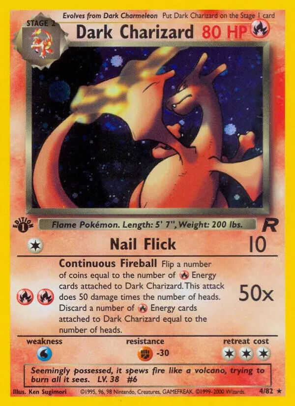 Team Rocket 英語版 Dark Charizard 4 カード表面