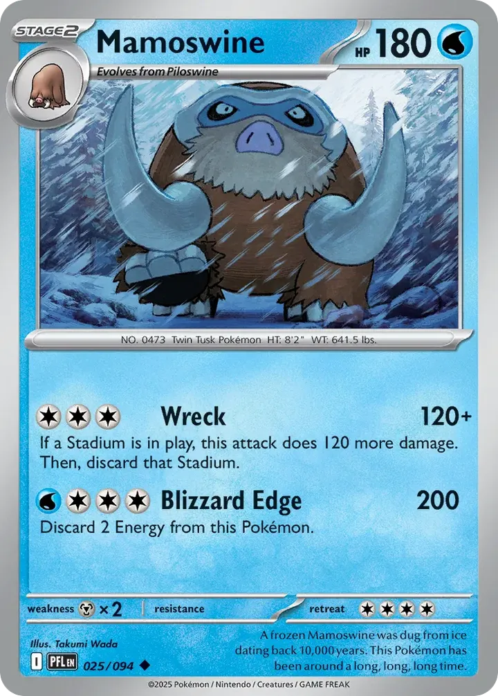 Mega Evolution—Phantasmal Flames 英語版 Mamoswine 25 カード表面