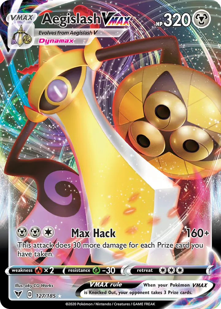 Sword & Shield—Vivid Voltage 영어판 Aegislash VMAX 127 카드 앞면