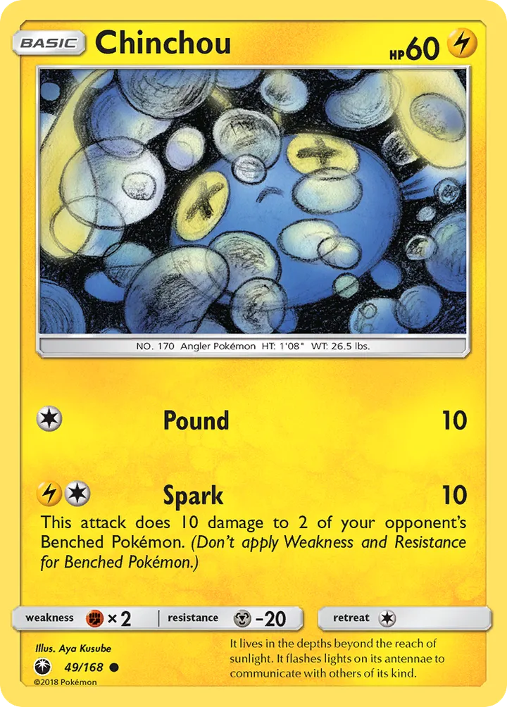 Sun & Moon—Celestial Storm 영어판 Chinchou 49 카드 앞면