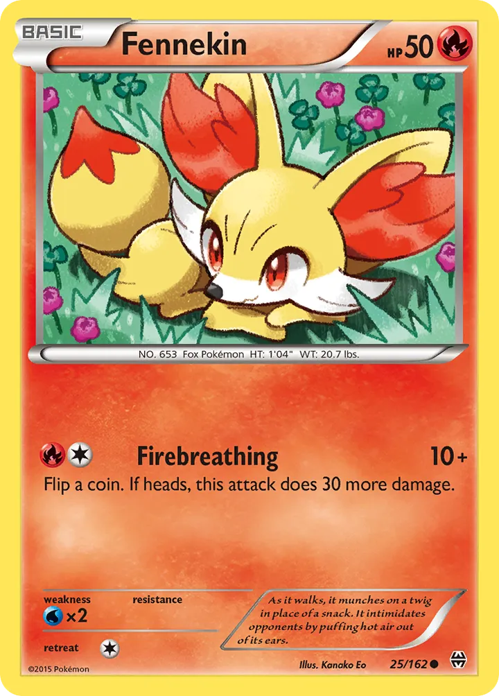 XY—BREAKthrough 영어판 Fennekin 25 카드 앞면