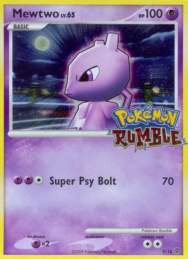 Front of Mewtwo 9, Pokémon TCG: Rumble English