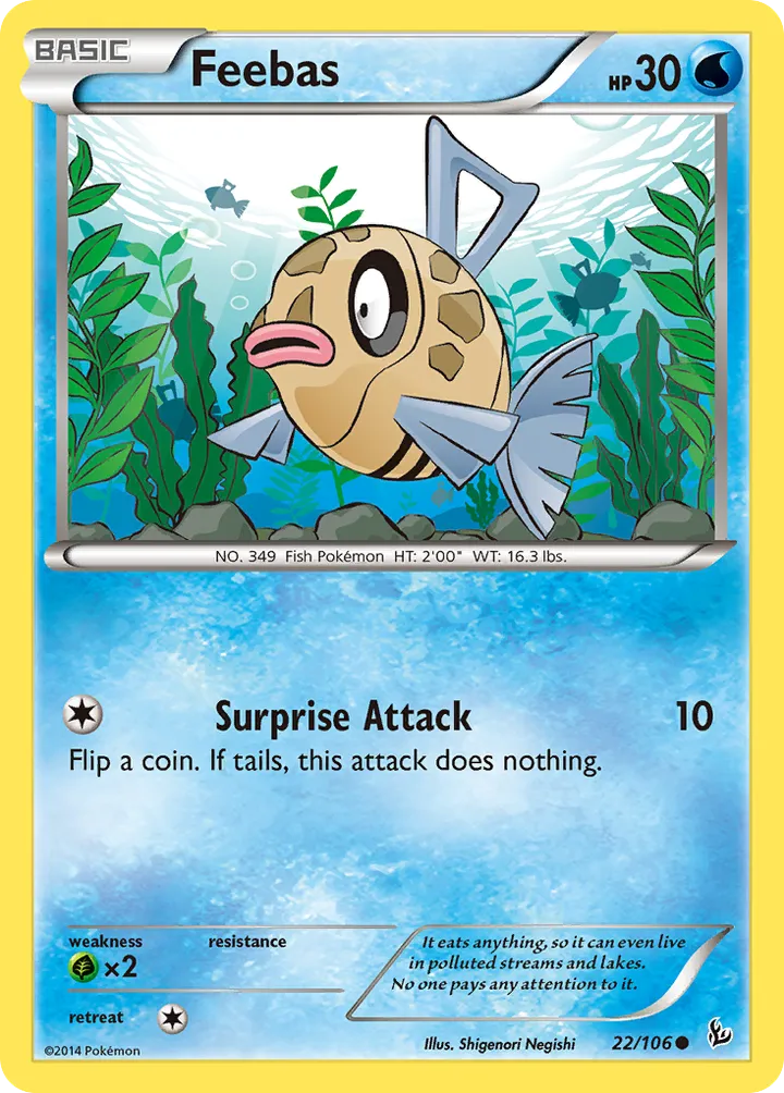 XY—Flashfire 英語版 Feebas 22 カード表面