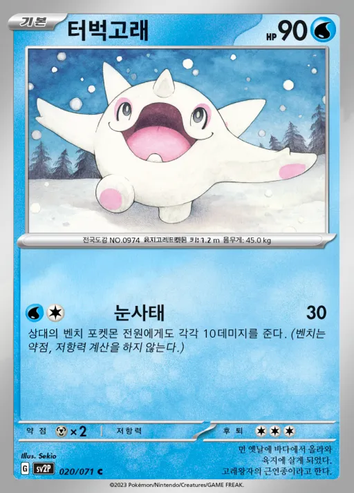 스노해저드 韓国語版 터벅고래 20 カード表面