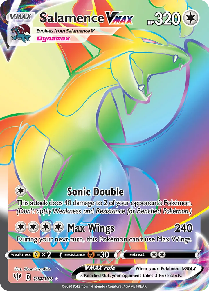 Sword & Shield—Darkness Ablaze 英語版 Salamence VMAX 194 カード表面
