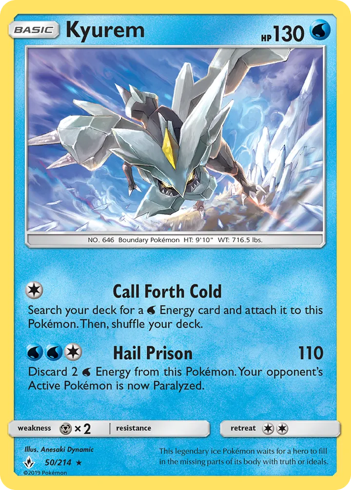 Sun & Moon—Unbroken Bonds 영어판 Kyurem 50 카드 앞면