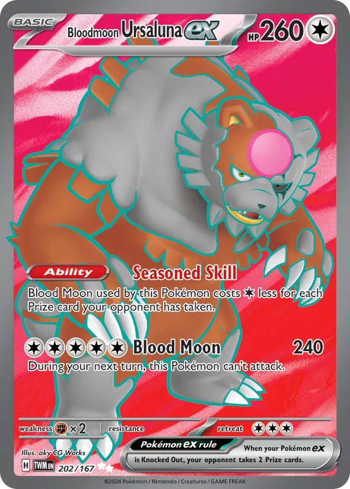 Scarlet & Violet—Twilight Masquerade 英語版 Bloodmoon Ursaluna ex 202 カード表面