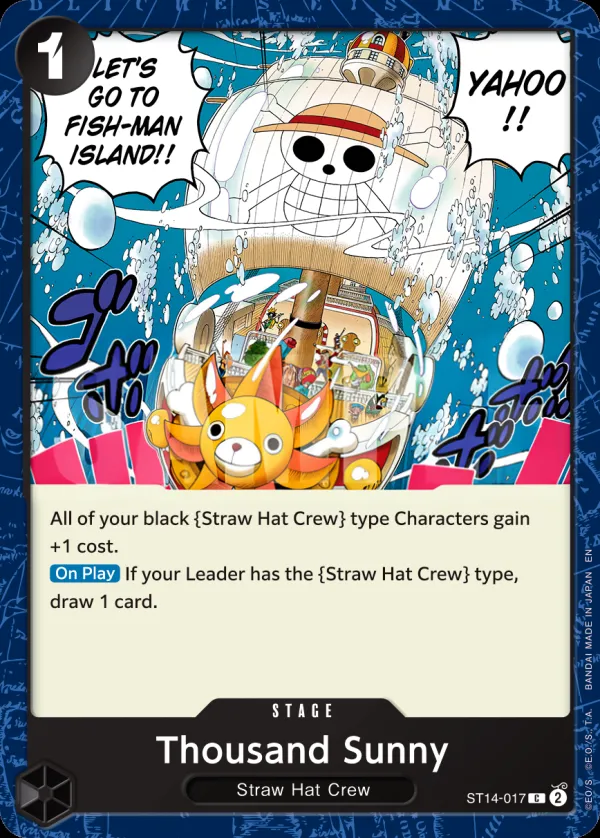 3D2Y 英語版 Thousand Sunny ST14-017 · 再録 カード表面