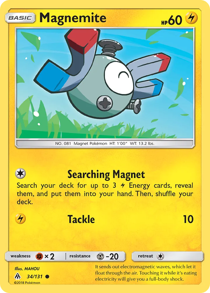 Sun & Moon—Forbidden Light 영어판 Magnemite 34 카드 앞면