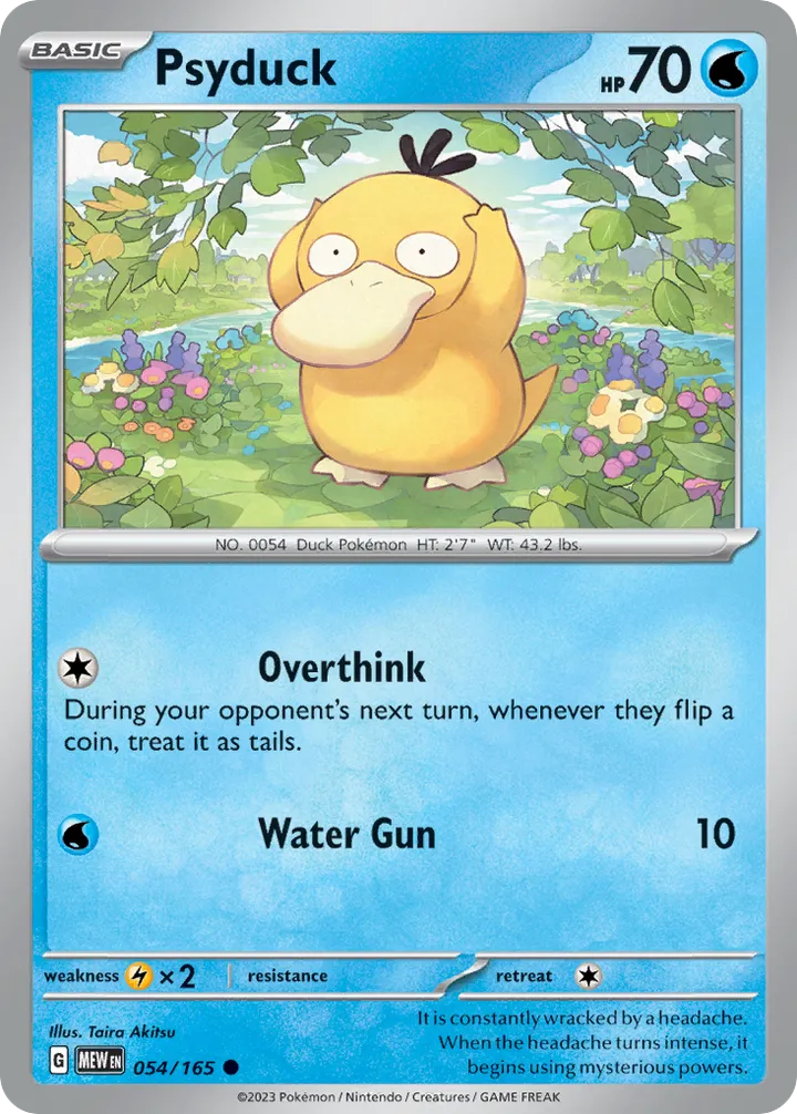 Scarlet & Violet—151 영어판 Psyduck 54 카드 앞면