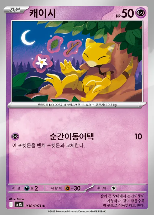 메가심포니아 韓国語版 캐이시 36 カード表面