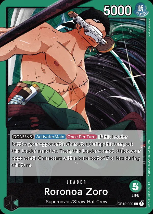 Legacy of the Master 英語版 Roronoa Zoro OP12-020 カード表面