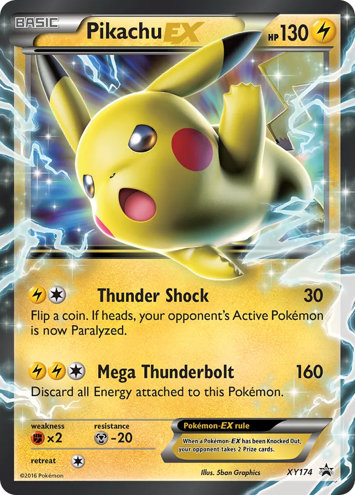XY Black Star Promos 英語版 Pikachu-EX XY174 カード表面