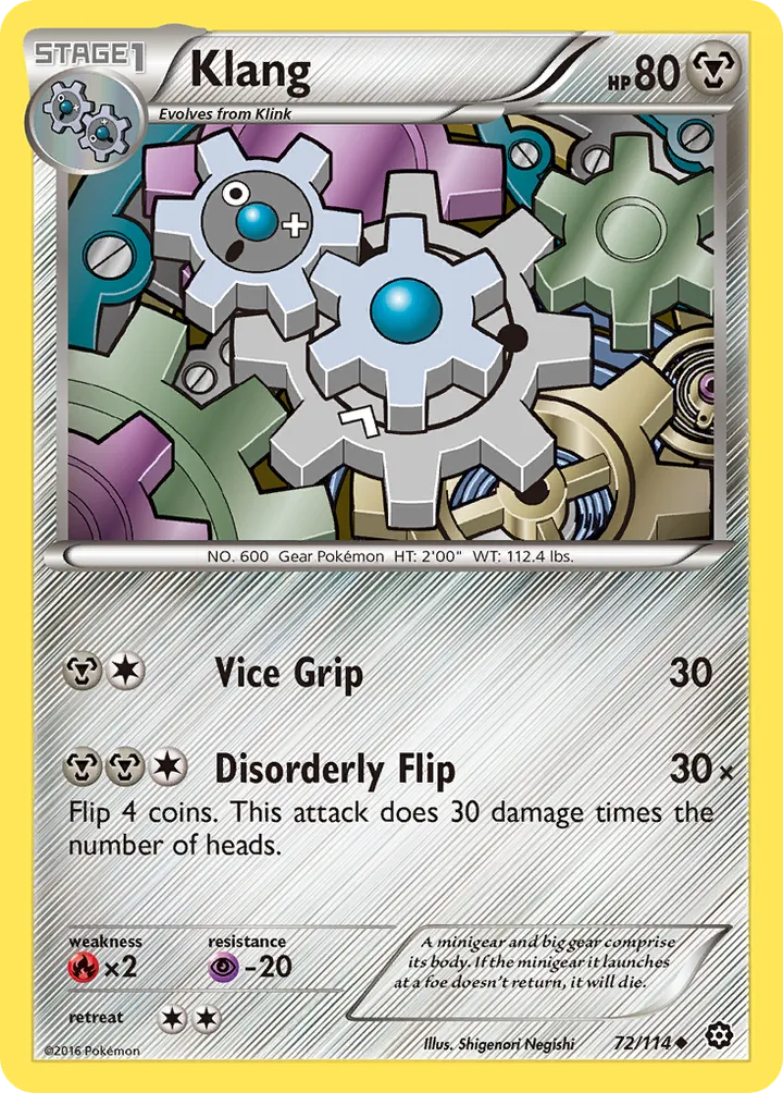 XY—Steam Siege 英語版 Klang 72 カード表面